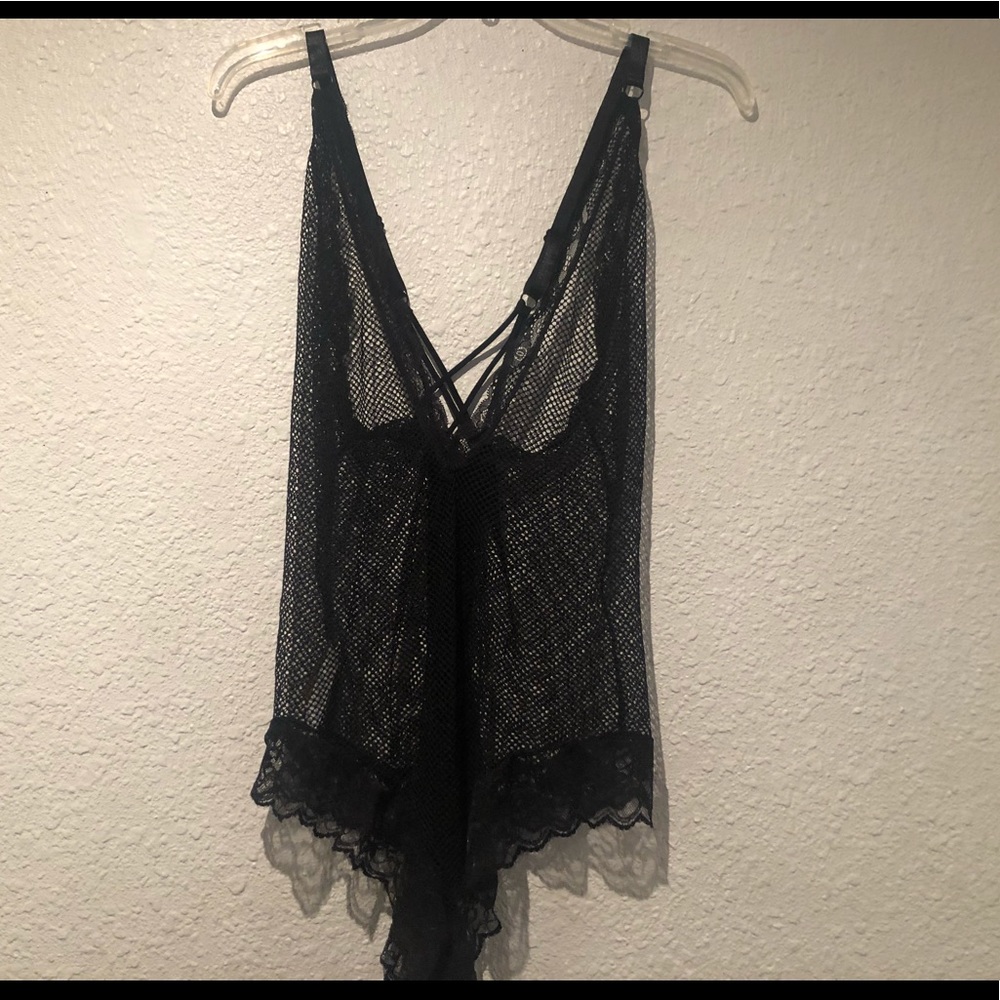 Plus size 3 X New Black Fishnet teddy bodysuit